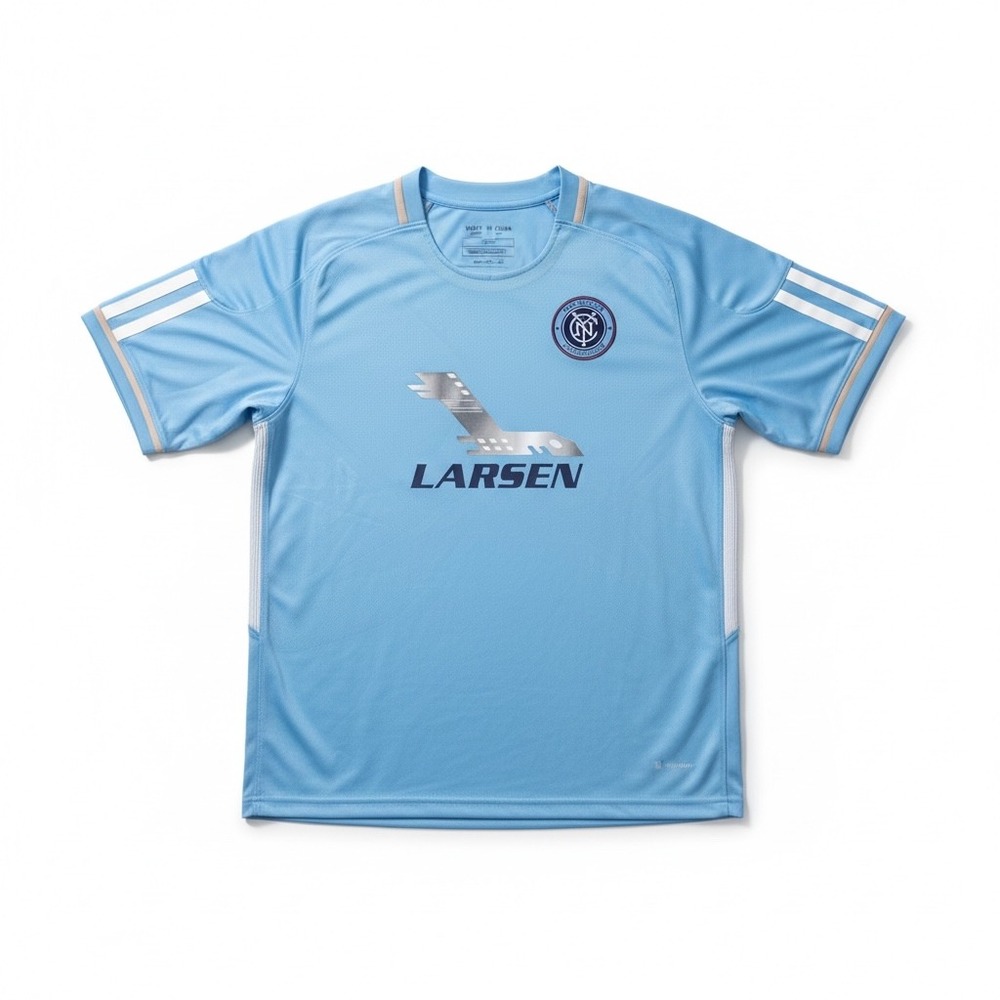 NYCFC New York City FC Larsen #15 Fan Jersey Men's S Light Blue 100% Polyester